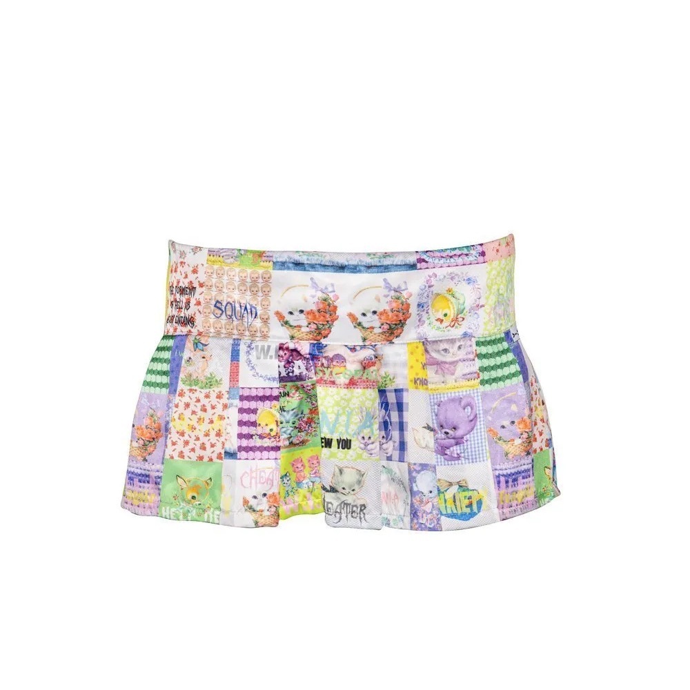 Colorful Patchwork Grunge Fairy Mini Skirt